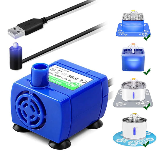 Cat Water Fountain Replacement Pump - Compatible Motor for Pet Drinking Fountain and Dispenser